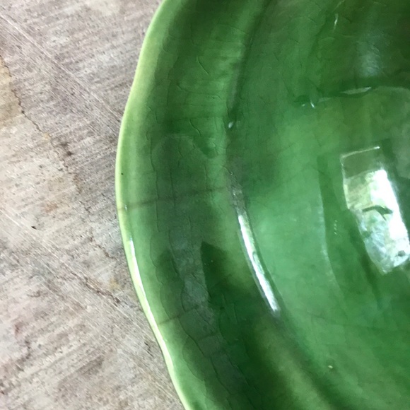 Vintage McCoy Green Flower Shaped Bowl - Picture 6 of 14
